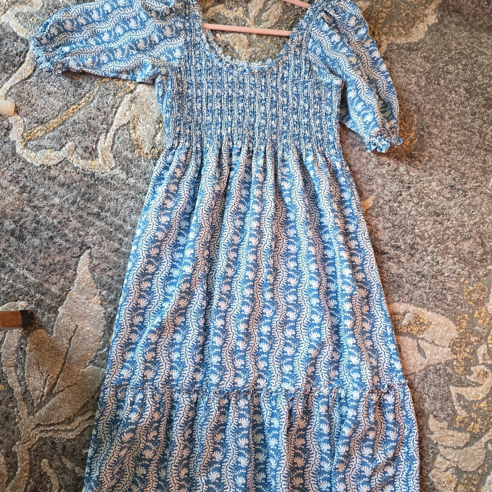 Hill House Blue and White Smocked Dress